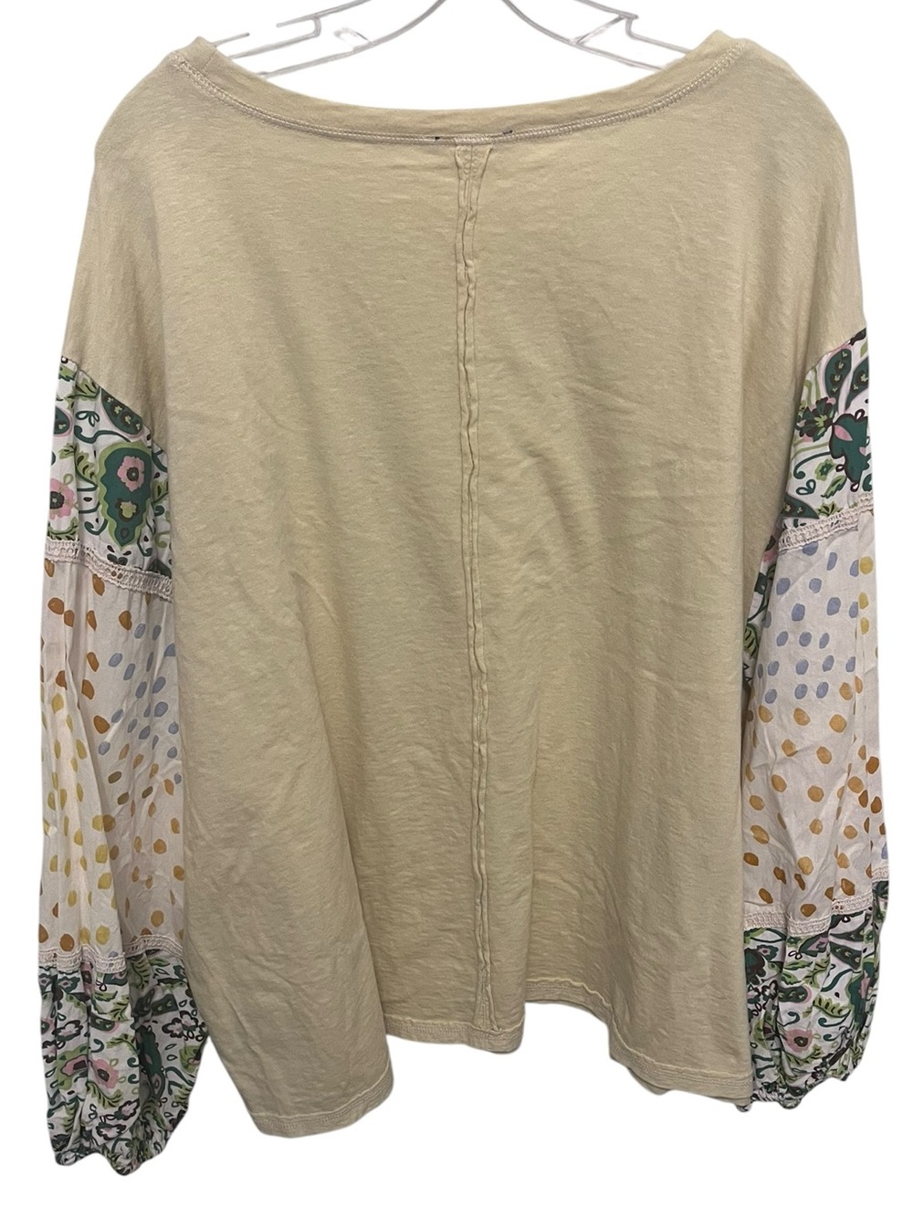 Easel Oversized Patchwork Sleeve Women's Top - Picture 3 of 6
